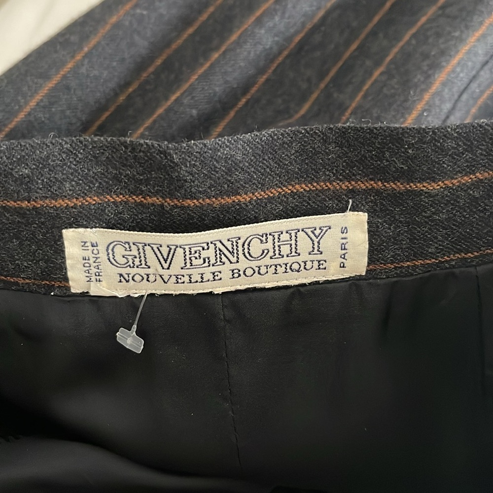 Vintage Givenchy Wool Pinstriped Skirt wool Size  10 Made in France - Picture 4 of 8